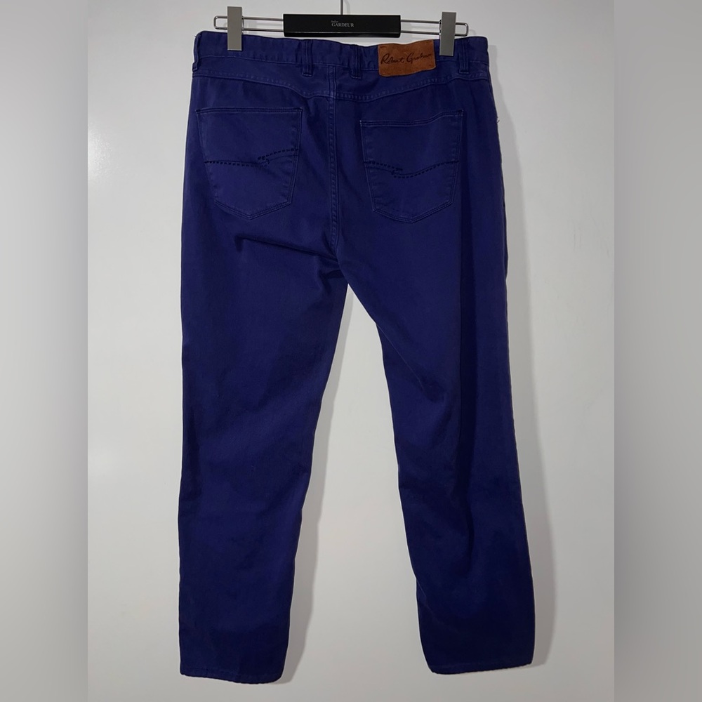 Robert Graham Men’s Tailored Kipling Royal Blue Cotton Jeans, 35”x30”